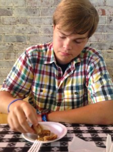 Son gets serious about the fried green tomato